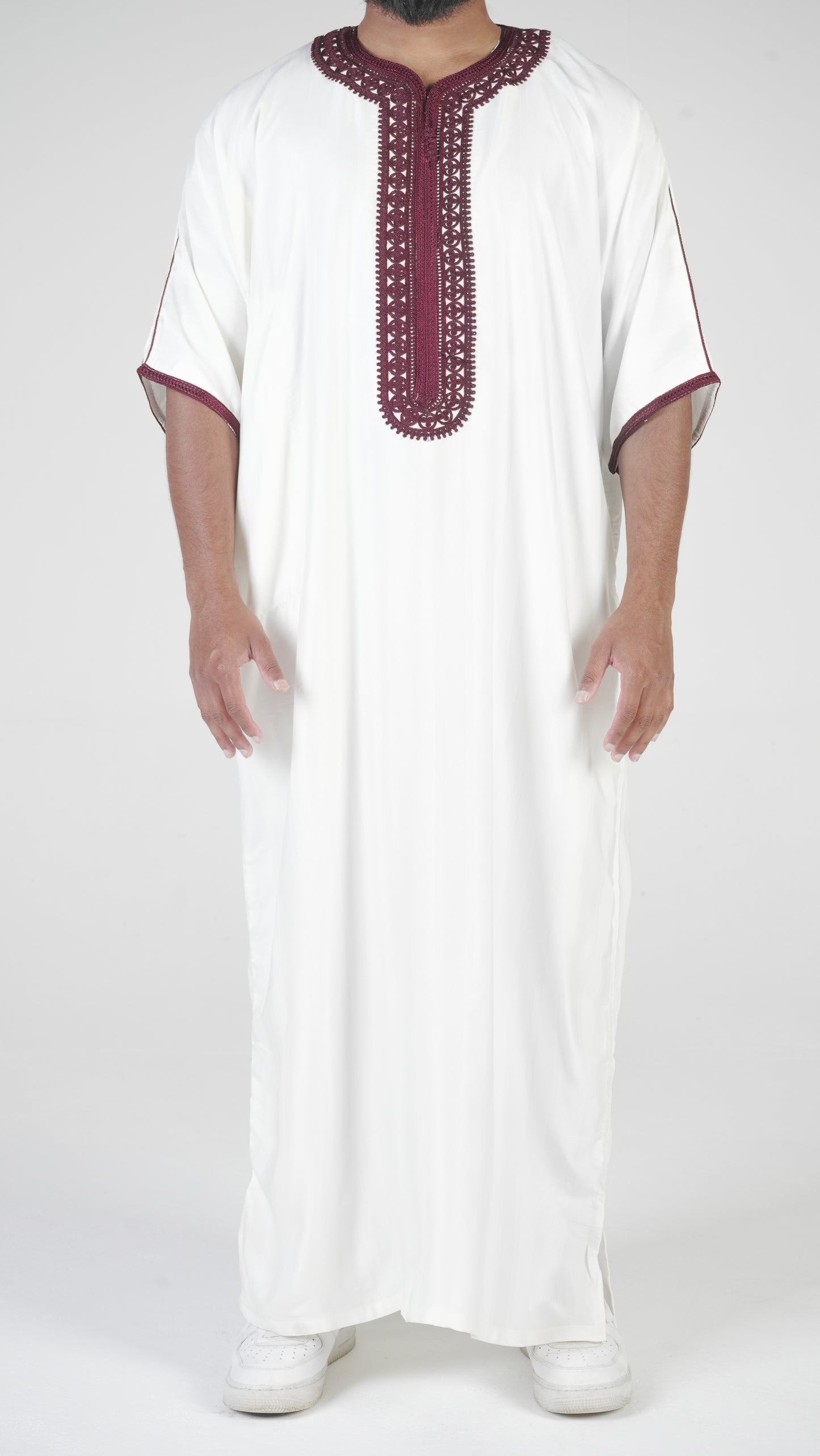Premium Morrocan Cream Red Thobe