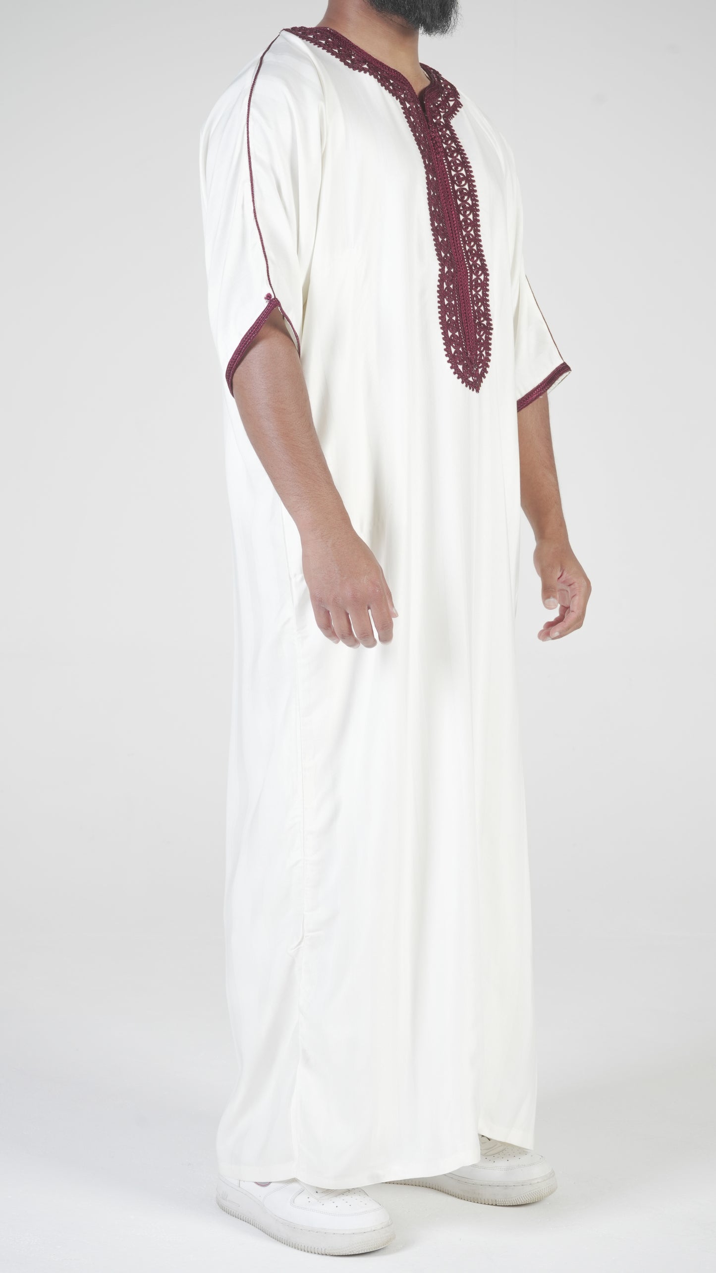 Premium Morrocan Cream Red Thobe