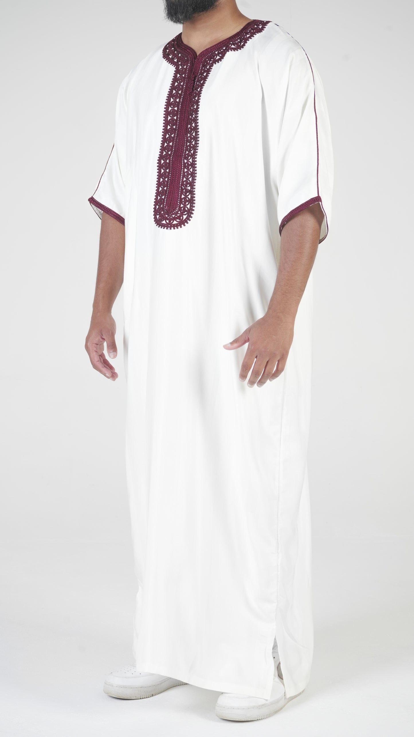 Premium Morrocan Cream Red Thobe